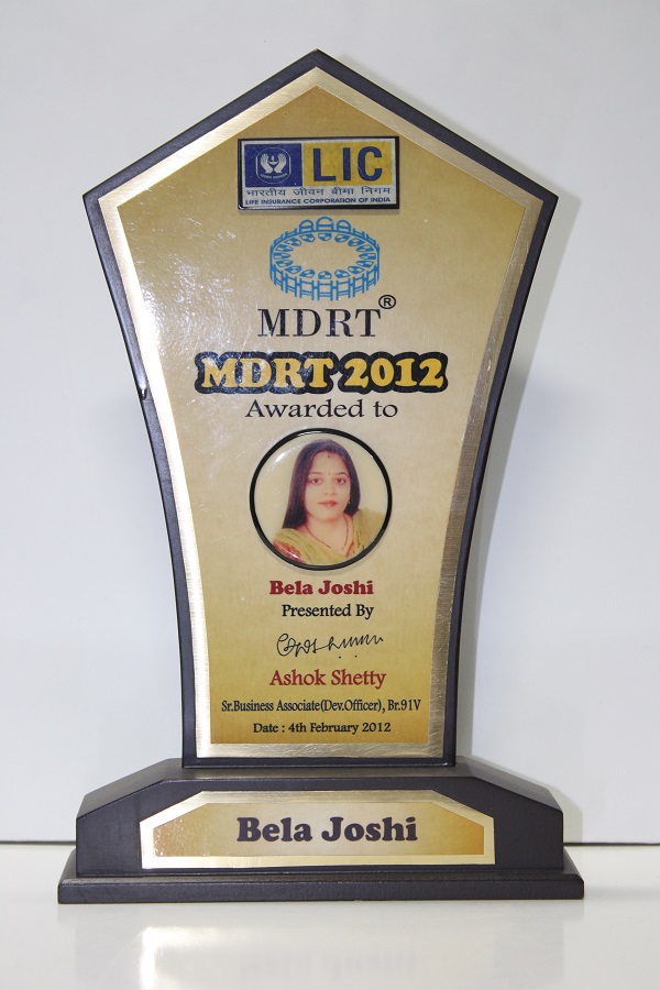 LIC - Achieved the MDRT criteria in 2012