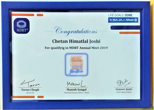 BAJAJ ALLIANZ - Achieving MDRT criteria in 2019